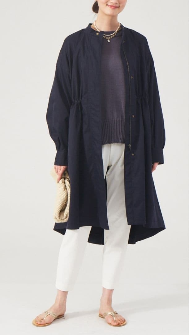 【新品未使用】qualite カリテ★エアーツイルコート★ダークネイビー★36