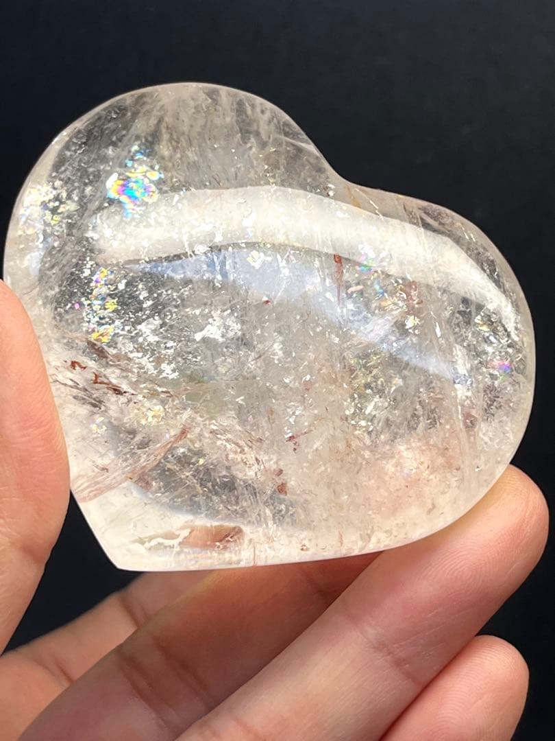 天然石　高品質　ピンクアゼツライト　ハート　台座付き　約127g⭐️1921