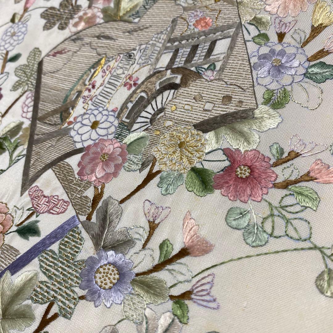 【専用です】季節の花々と読み本 総刺繍 袋帯