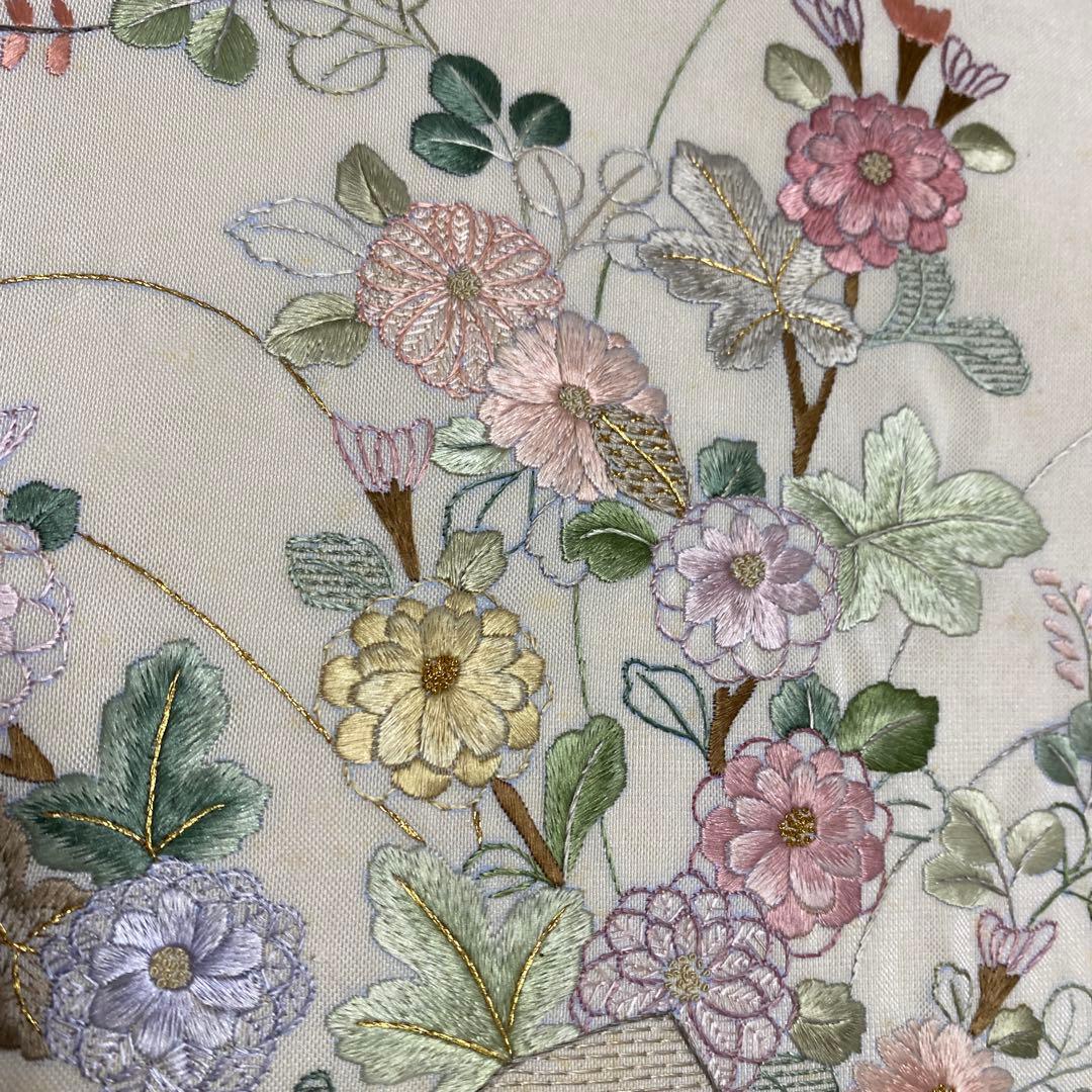 【専用です】季節の花々と読み本 総刺繍 袋帯