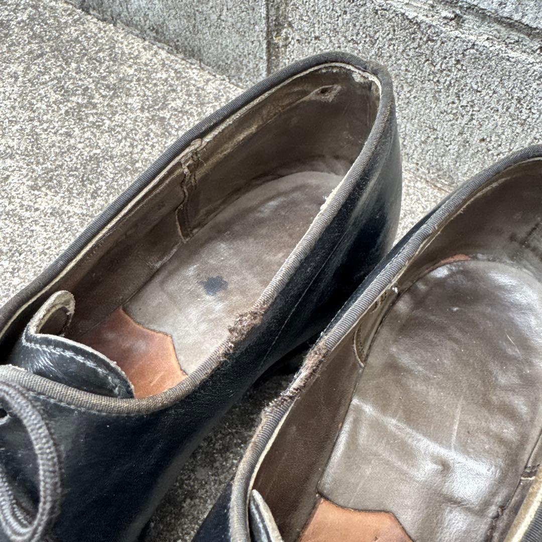 70s ビンテージ US NAVY サービスシューズ 黒 レザーシューズ