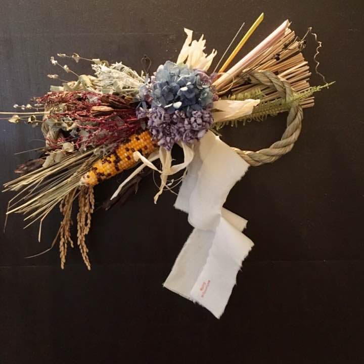 13自家栽培 無農薬 しめ縄 正月飾り ドライフラワー プリザーブド 紫陽花