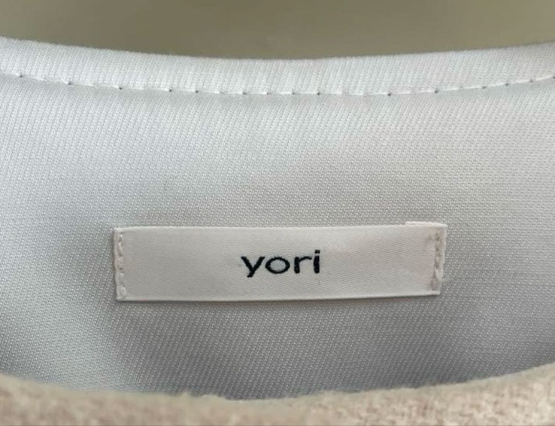yori ウールノーカラーコート　アイボリー
