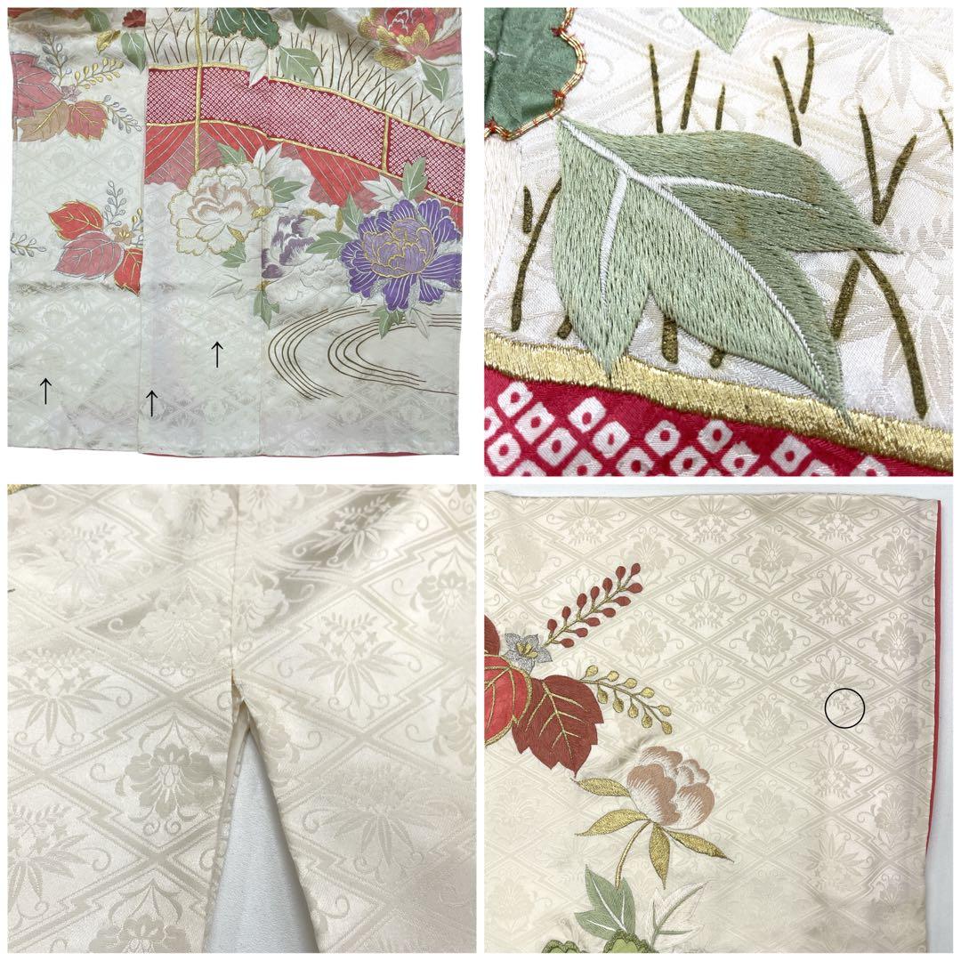 ◎mk-574　訪問着　金駒刺繍　豪華刺繍　アンティーク　　2-6