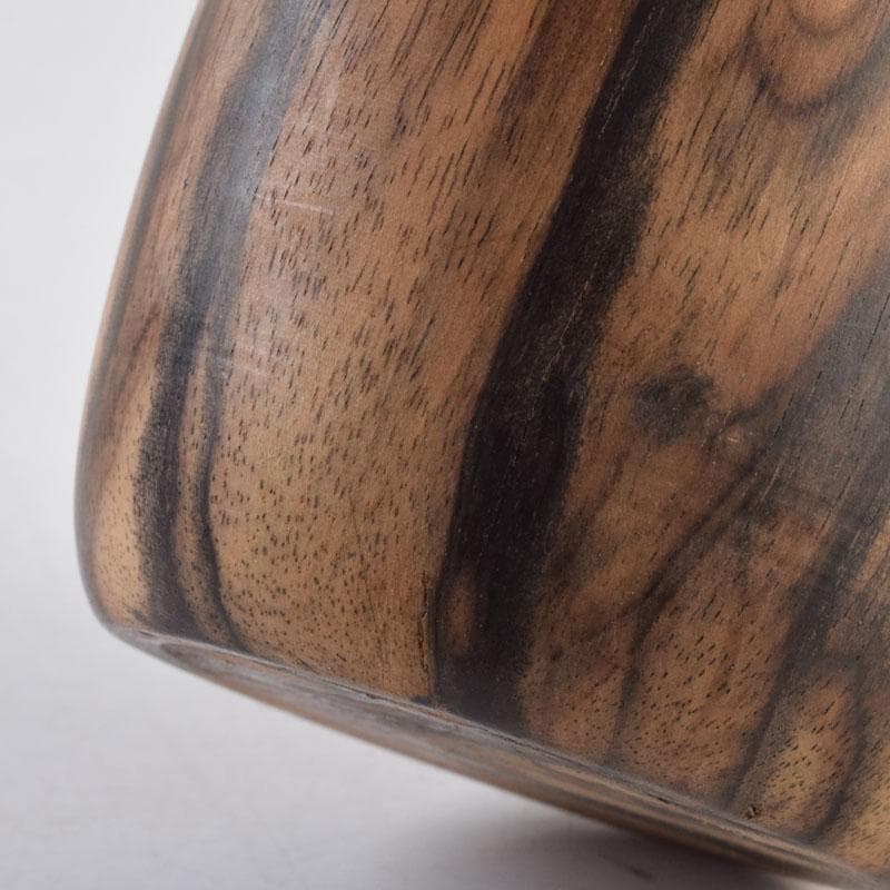 茶道具　天然木　黒柿製　無垢彫　綺麗な木目の棗　V　9054