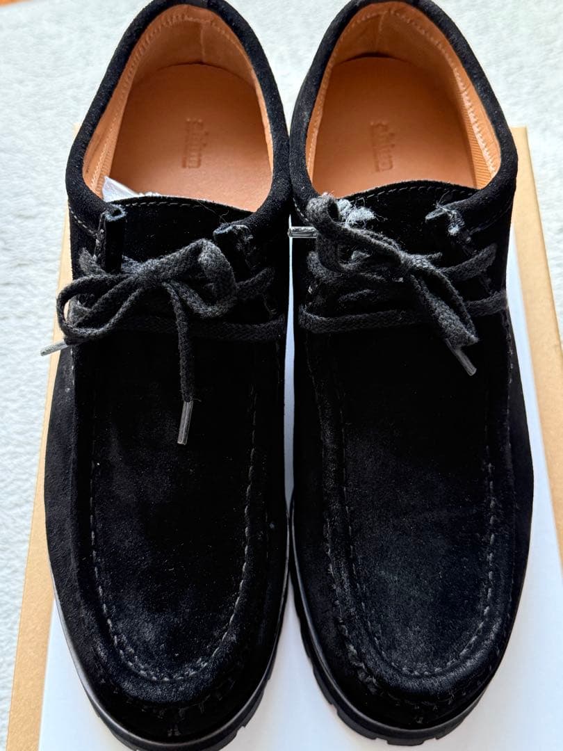 【完売品】shiun BLACK SUEDE MOCCASIN Sサイズ