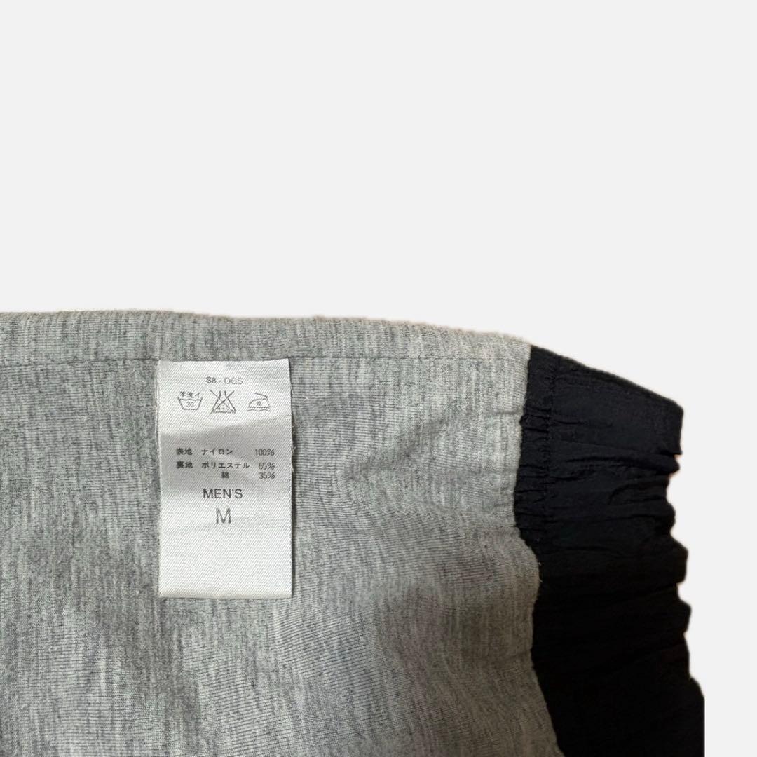 90s NIKE 無地 ナイロンジャケット 白タグ M 黒 刺繍ロゴ