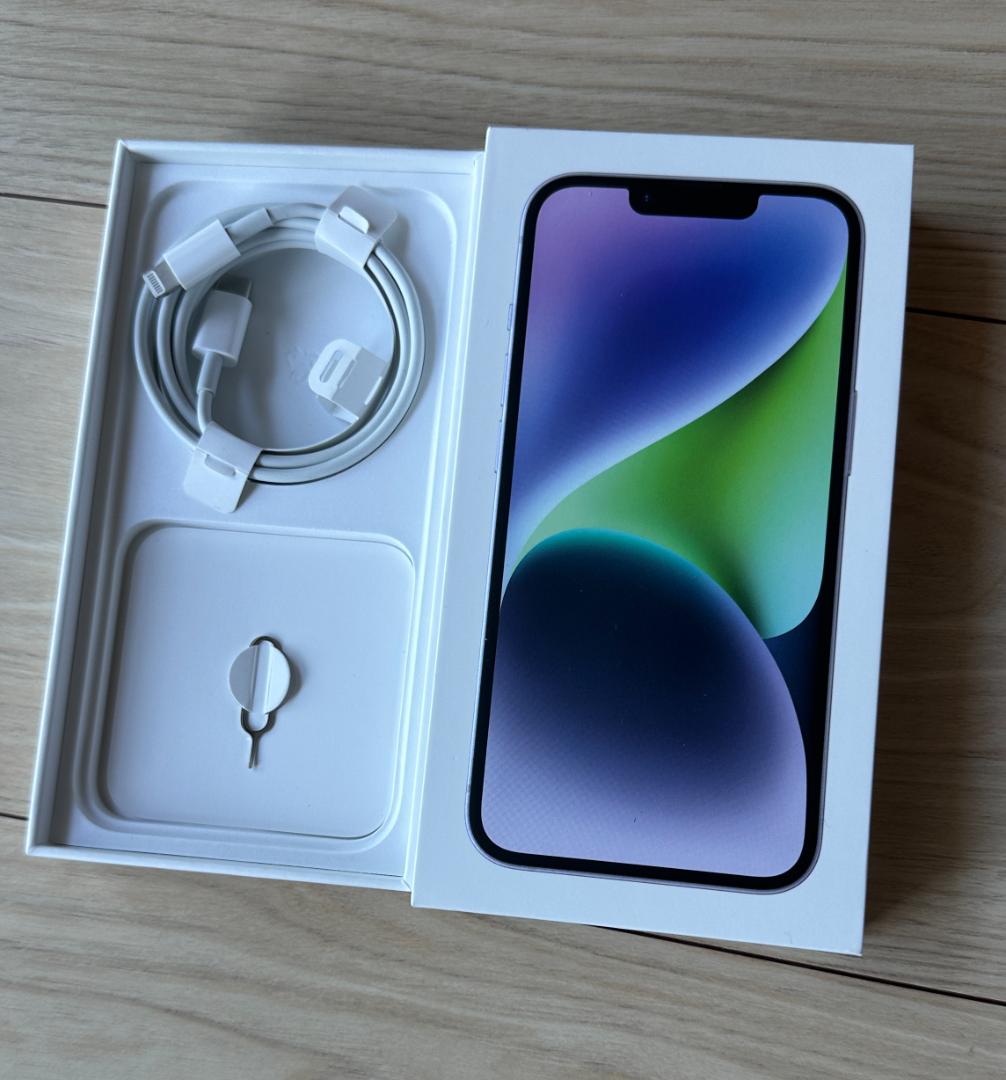 【美品】iPhone14 本体 パープル 128GB