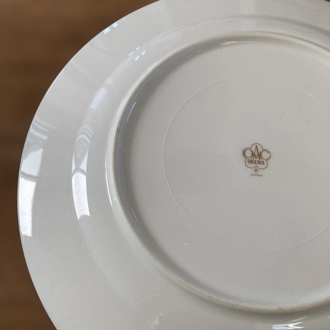 【ひろちゃん】大倉陶園　瑠璃片葉金蝕 26cmプレート5枚セット