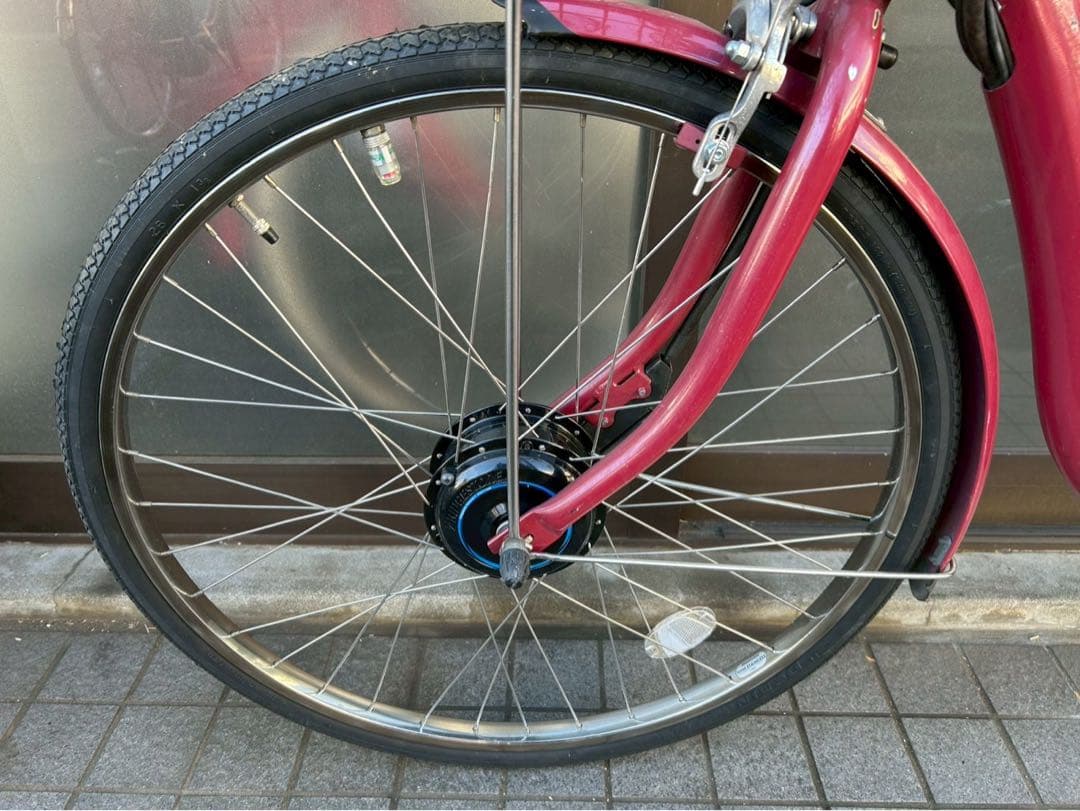 中古電動自転車 ブリヂストン フロンティア26インチ レッド 横浜 №6874