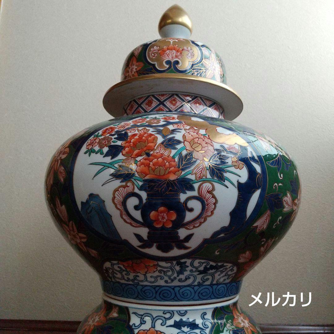 錦彩 壺 壷 藤井錦彩 ?? 飾り壷 在銘 大きい