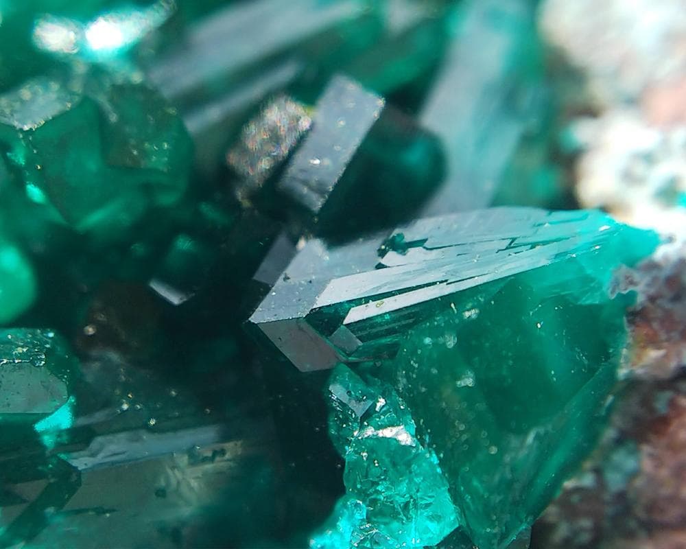 526 ダイオプテーズ プランへ石 翠銅鉱 クラスター コンゴ産