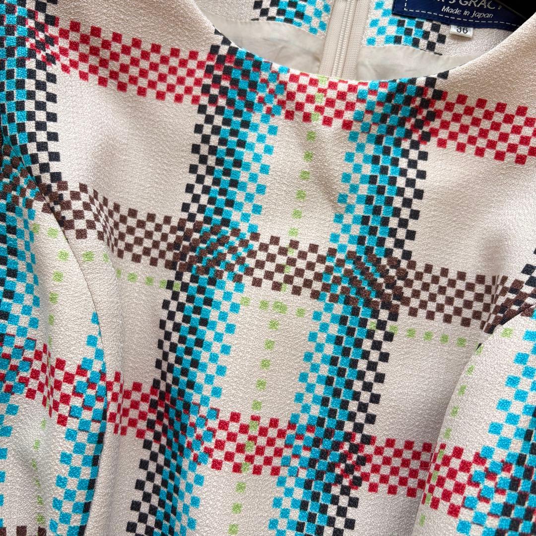 【美品】リボンベルト　2021年　エムズグレイシー　ワンピース　ウール　ニット