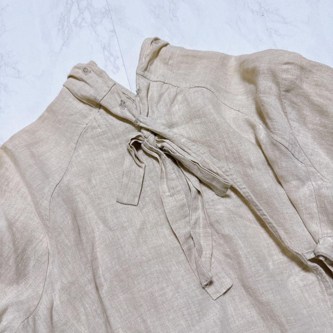 【希少】KAPITAL リネン 100% カシュクールシャツ 刺し子 生成り