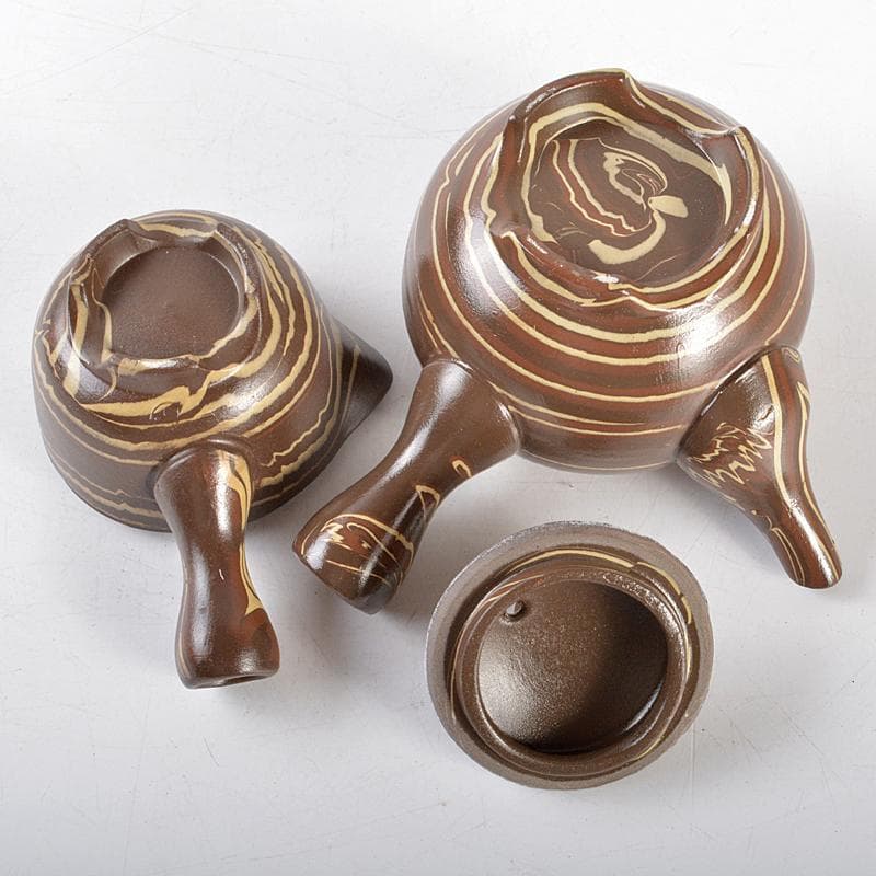 常滑　伸康焼　練込　ミニチュア茶器揃　桐箱　V　R5401