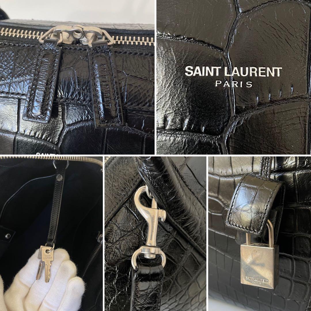 【極美品】サンローラン ビジネスバッグ 2way ミュージアム クロコ 黒 本革
