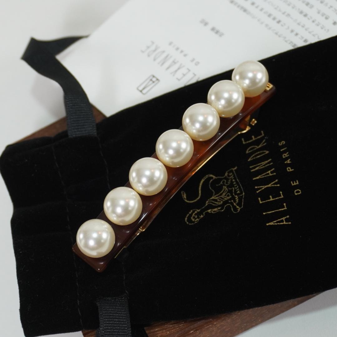 〇●ALEXANDRE DE PARI●〇アレクサンド　バレッタ　　パール装飾