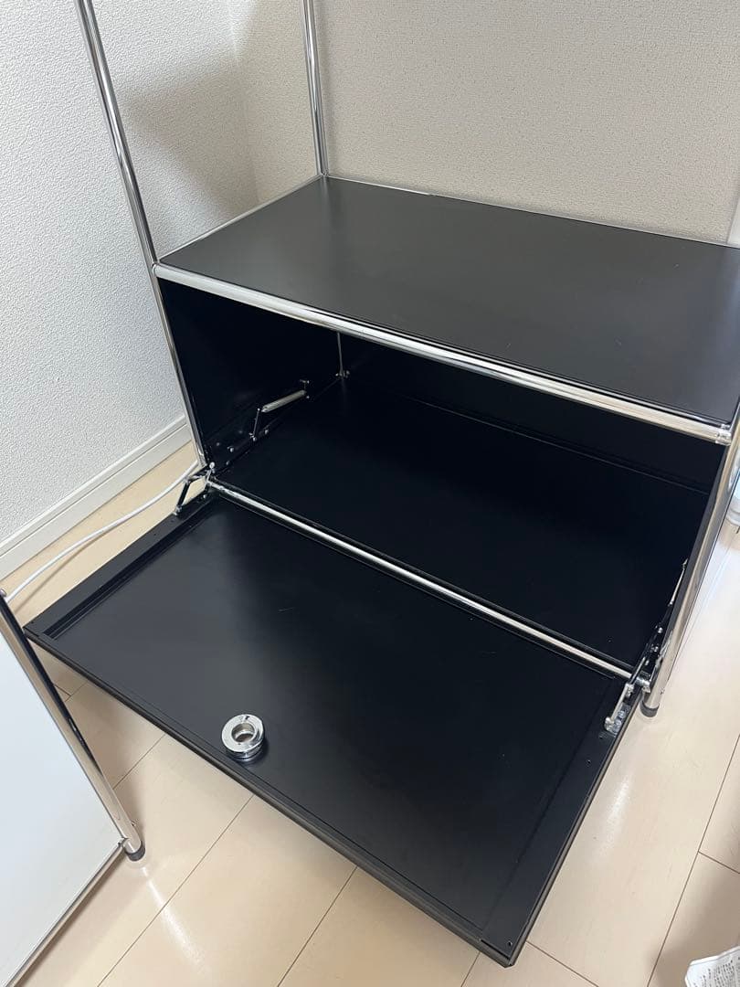 スチールラック ブラック 引き出し付き