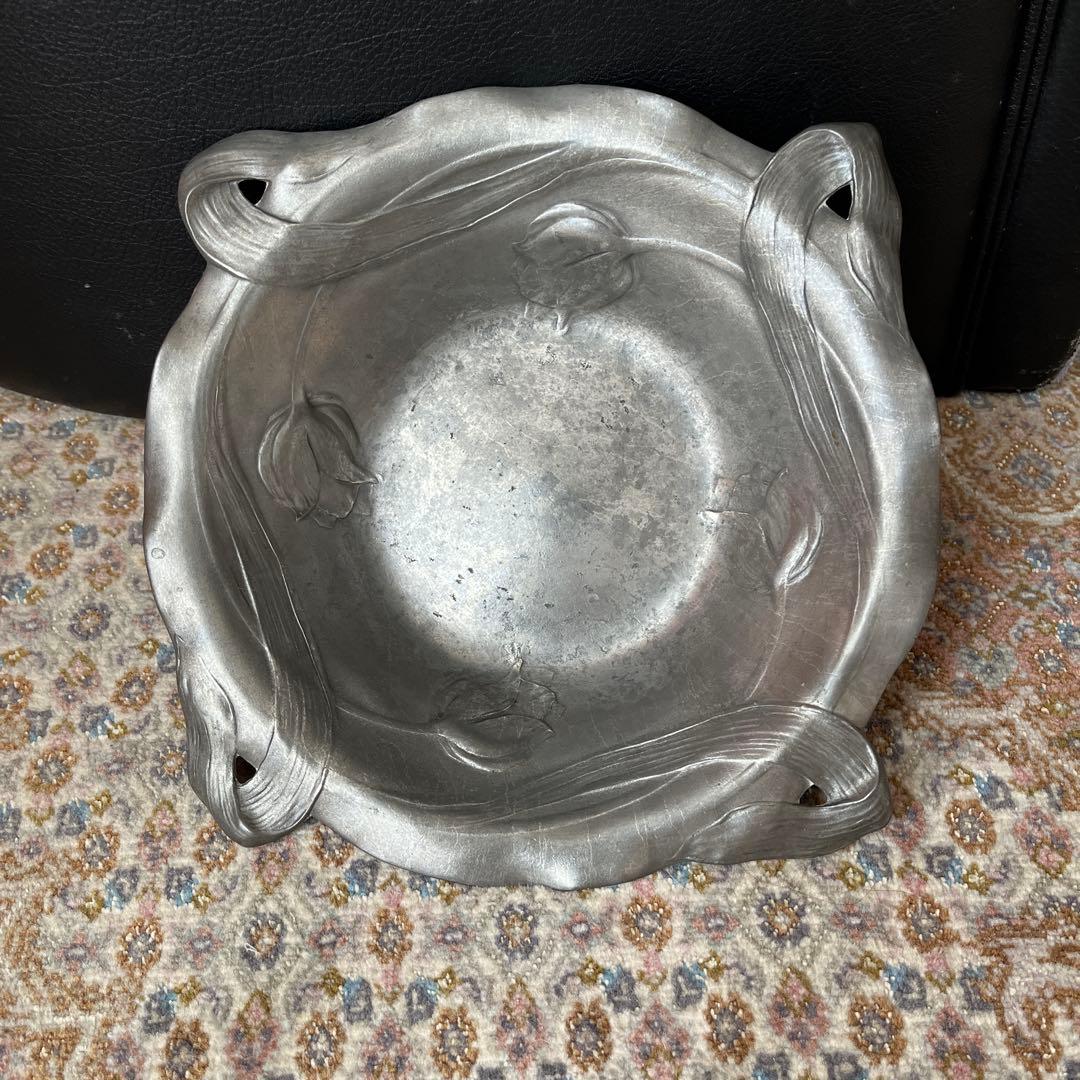 アンティーク　ピューター　アール・ヌーヴォー　ボウル　ドイツ