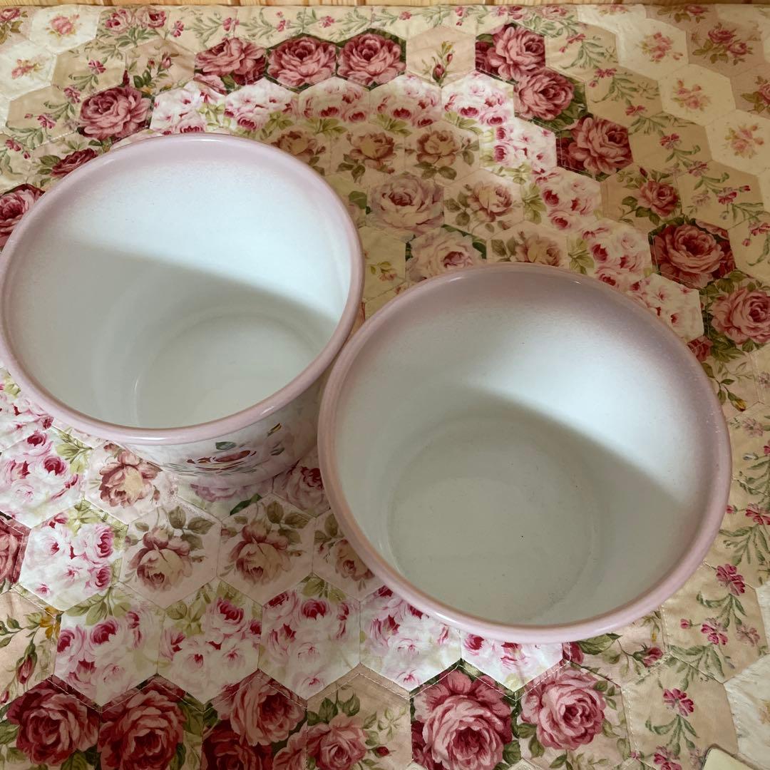 imane 花柄鉢 2個セット　プランター　プリンセスローズ
