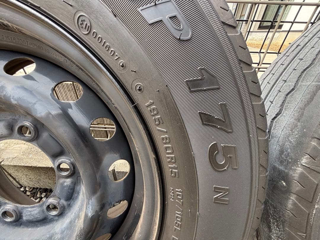 175/80R15 タイヤ＋ホイール4本セット 2019年43週