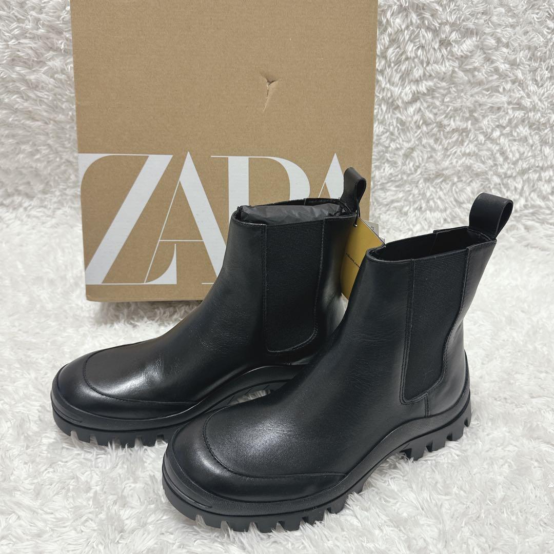 新品 ZARA フラットVIBRAM® ソール チェルシーブーツ　37