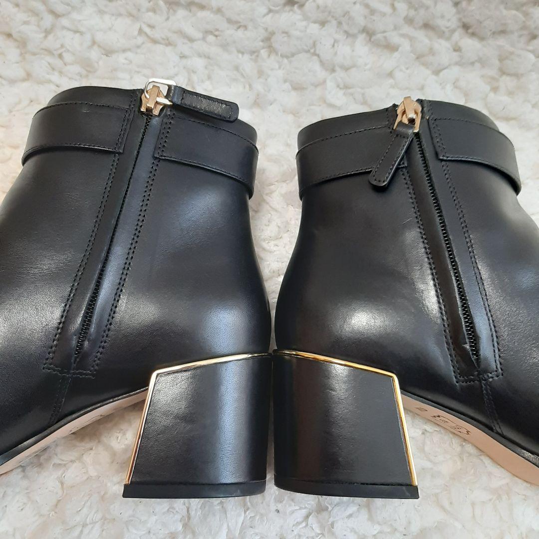 極美品 ショートブーツ　トリーバーチ レザー　ブラック 23.5 サイドジップ