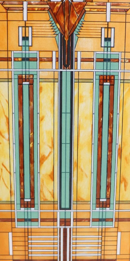 フランク・ロイド・ライト 縦長型 ヴィンテージ ステンドグラス ブラッドリー邸