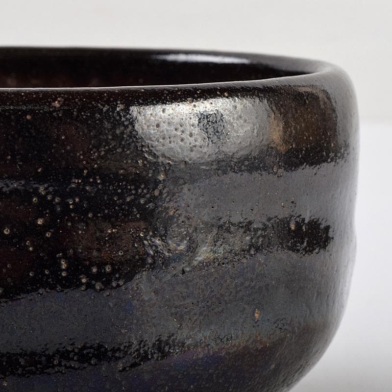 茶道具　楽吉左衛門　九代　了入作　黒楽茶碗　共箱　V　R9515