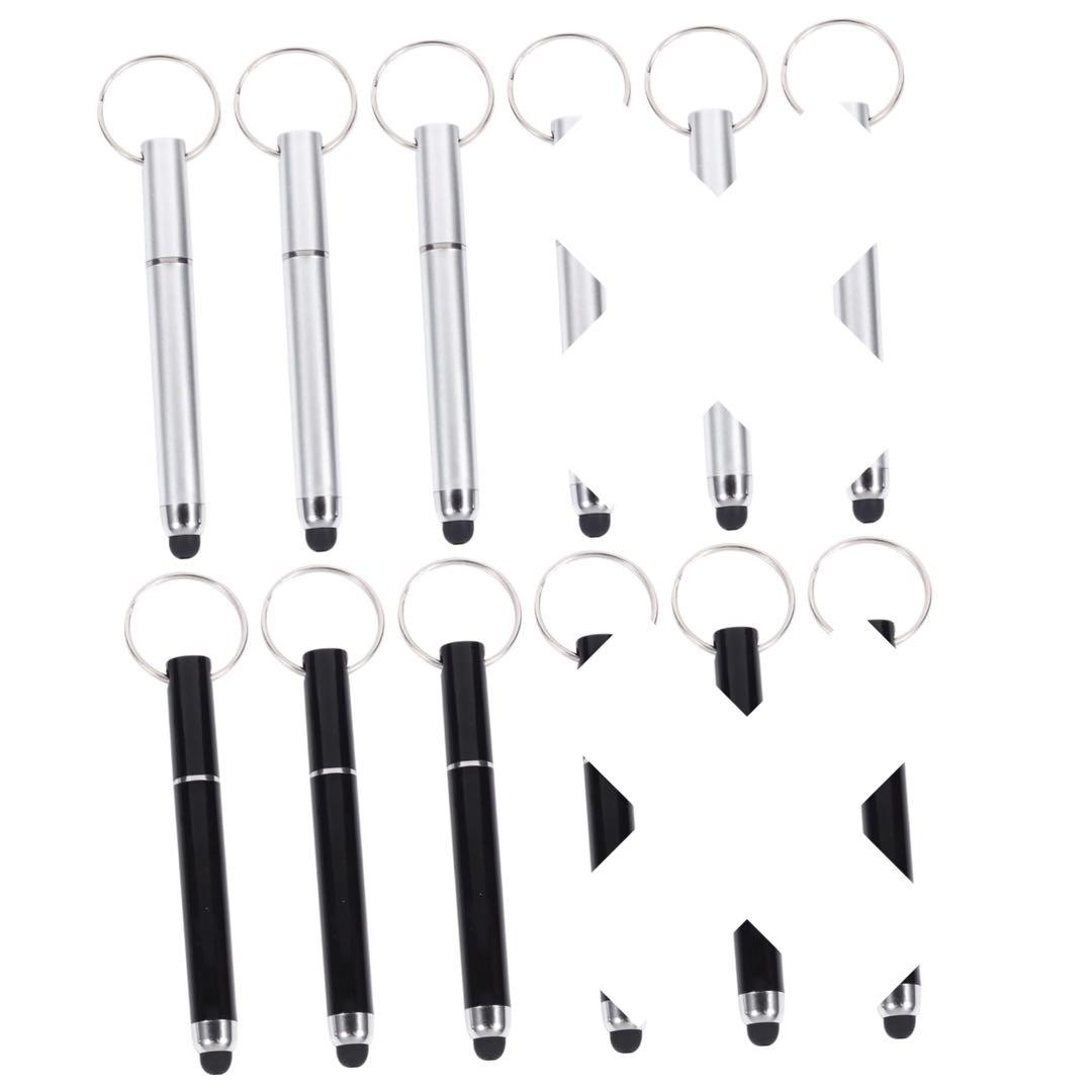 タッチスクリーンボールペン6本セットスクリーンペンキーホルダー