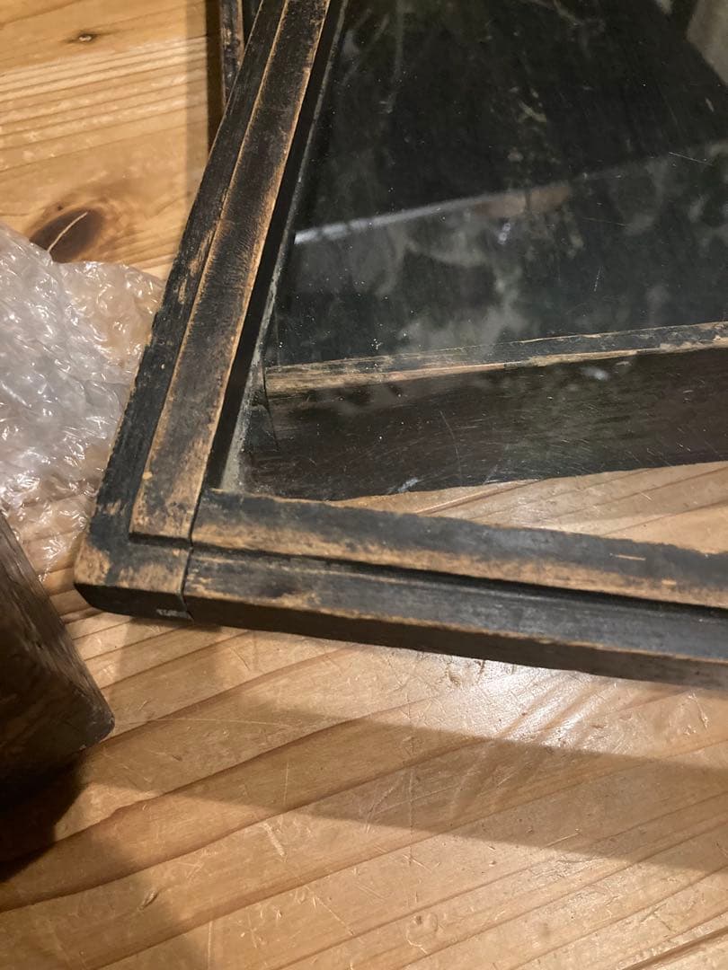 アンティーク　古い木製ガラスケース　お菓子ケース　収納箱3台 ③