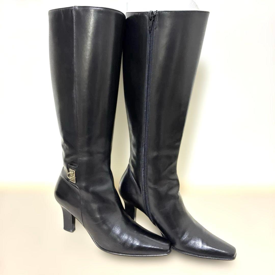 【美品】箱付き サルヴァトーレ フェラガモ ロングブーツ ガンチーニ レザー