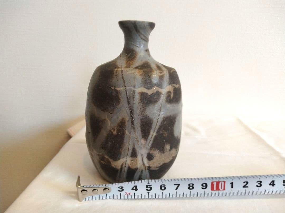 備前焼 若宮窯太田富夫（伝統工芸士）作 練り込み青備前 徳利とぐい呑み