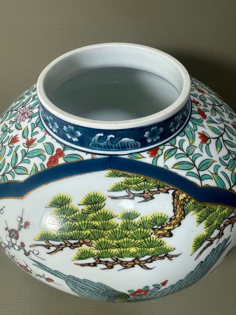 2189 金龍窯　博山作　花鳥　花瓶