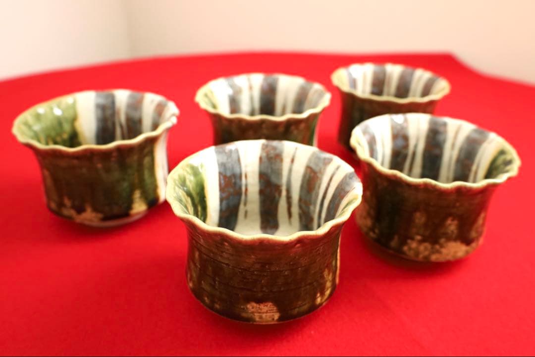 カニ絵皿5枚セットと長方形皿6枚セット