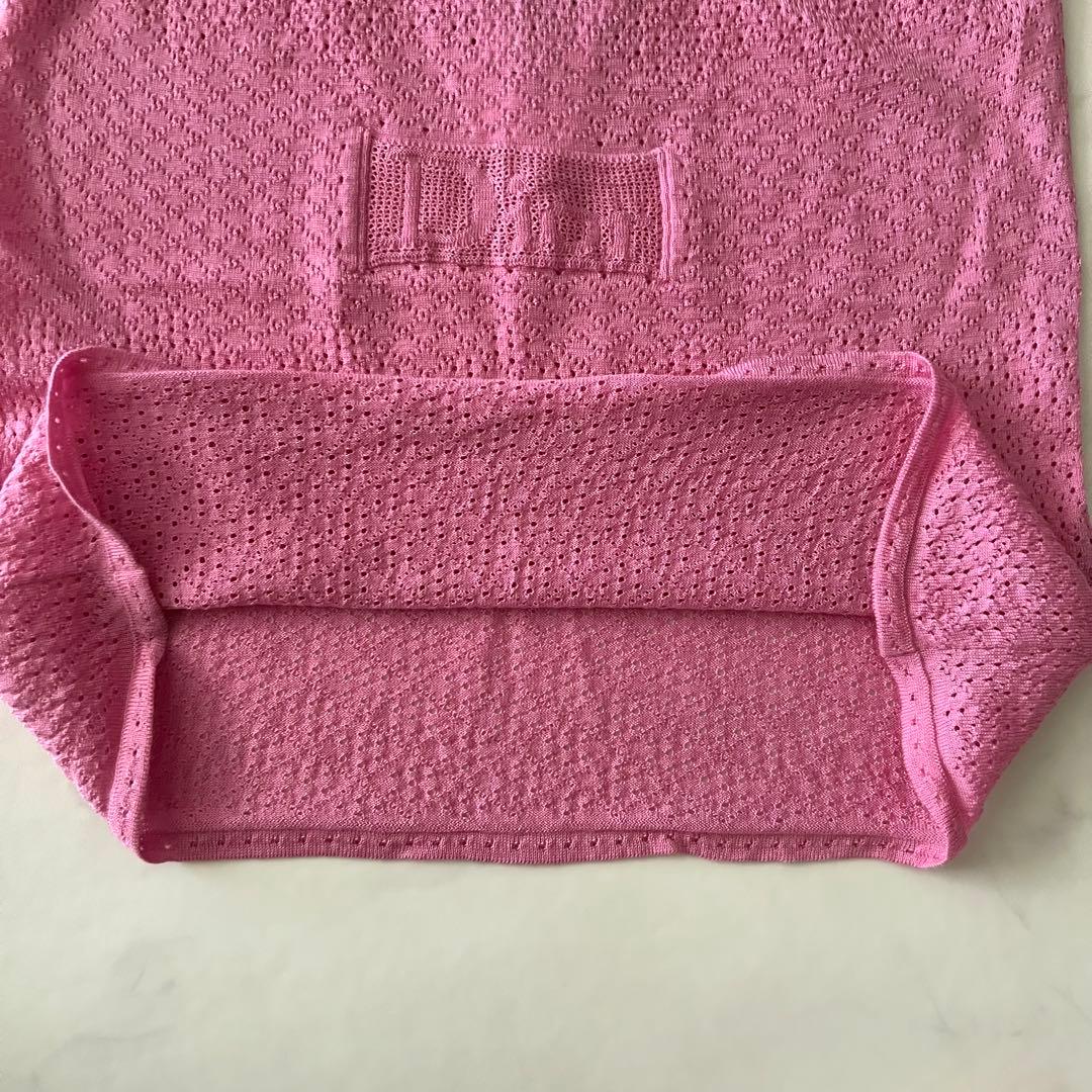 クリスチャンディオール ガリアーノ キャミソール ニット ロゴ ピンク 2004