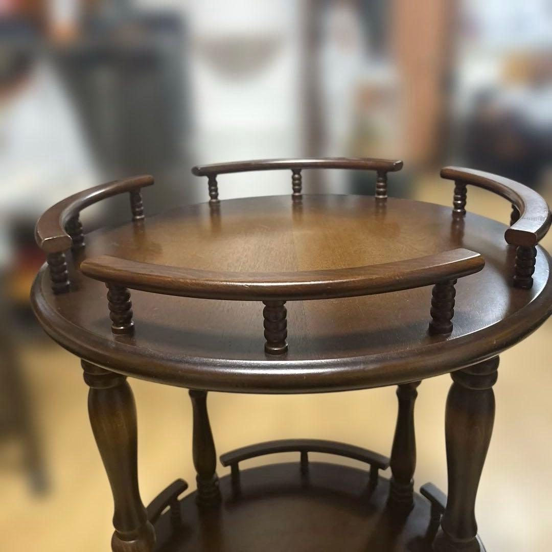 飛騨家具　天然木　キャスター付きサイドテーブル　キッチンワゴン