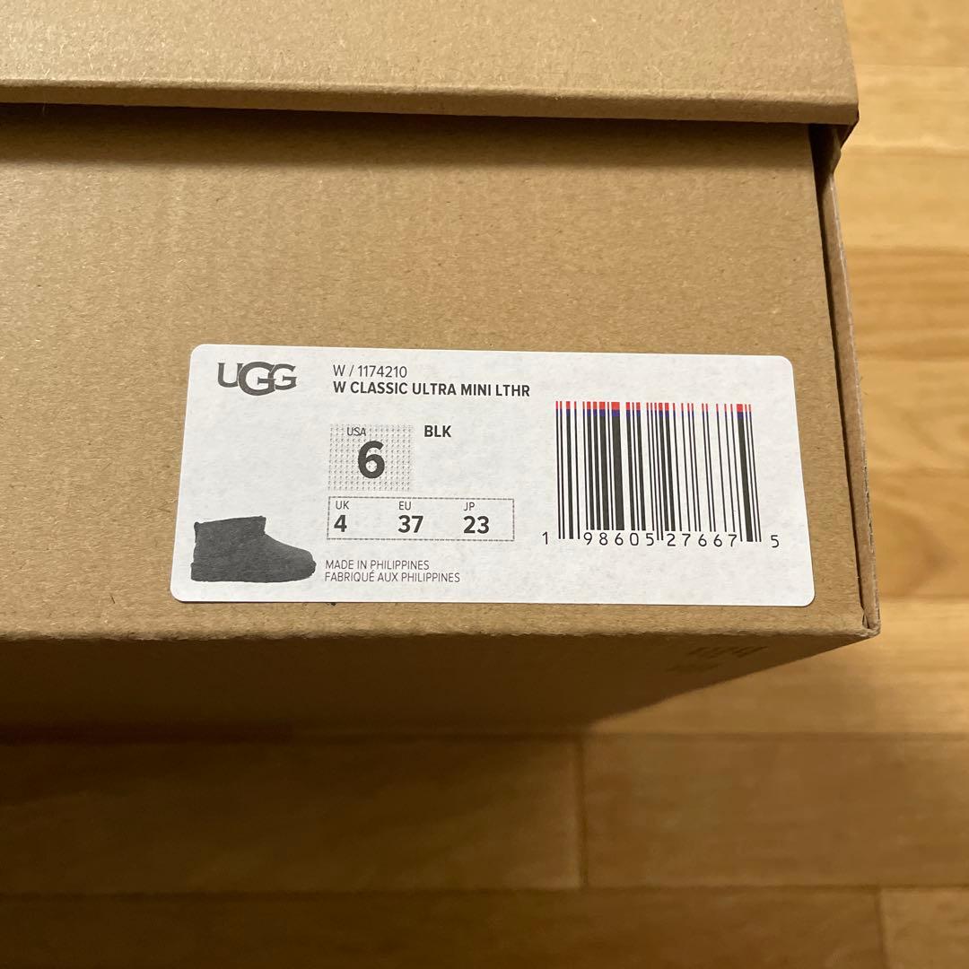 新作　完売品UGG クラッシックウルトラミニレザー　ブラック23 ロンハーマン