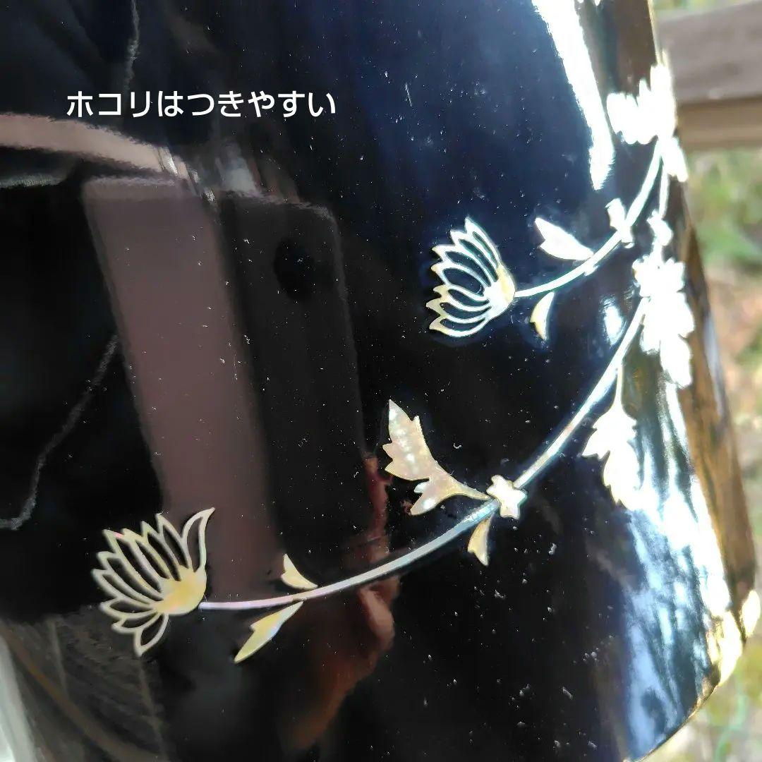 ①骨董　菊螺鈿手焙　火鉢黒漆　清菊真香 インテリア鉢カバー