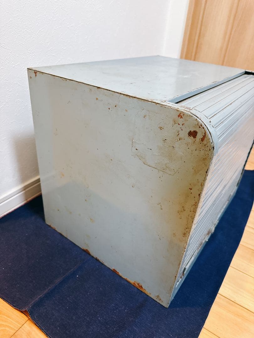 ヴィンテージ 蛇腹 スチール シャッターケース