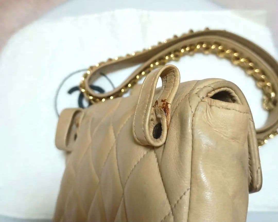 CHANELシャネルベージュ キルティングウエストポーチ シャネル ココマーク