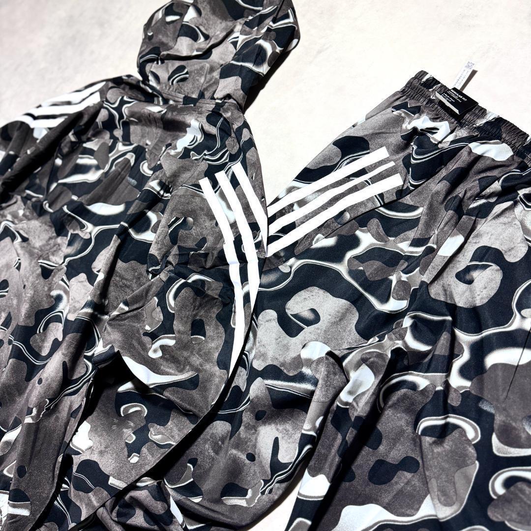 新品 正規品 Msize アディダス 上下セットアップ 総柄 3ストライプ