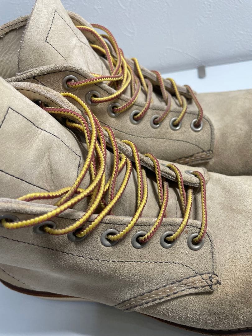 ウィンRED WING SHOES ベージュ ワークブーツ 8