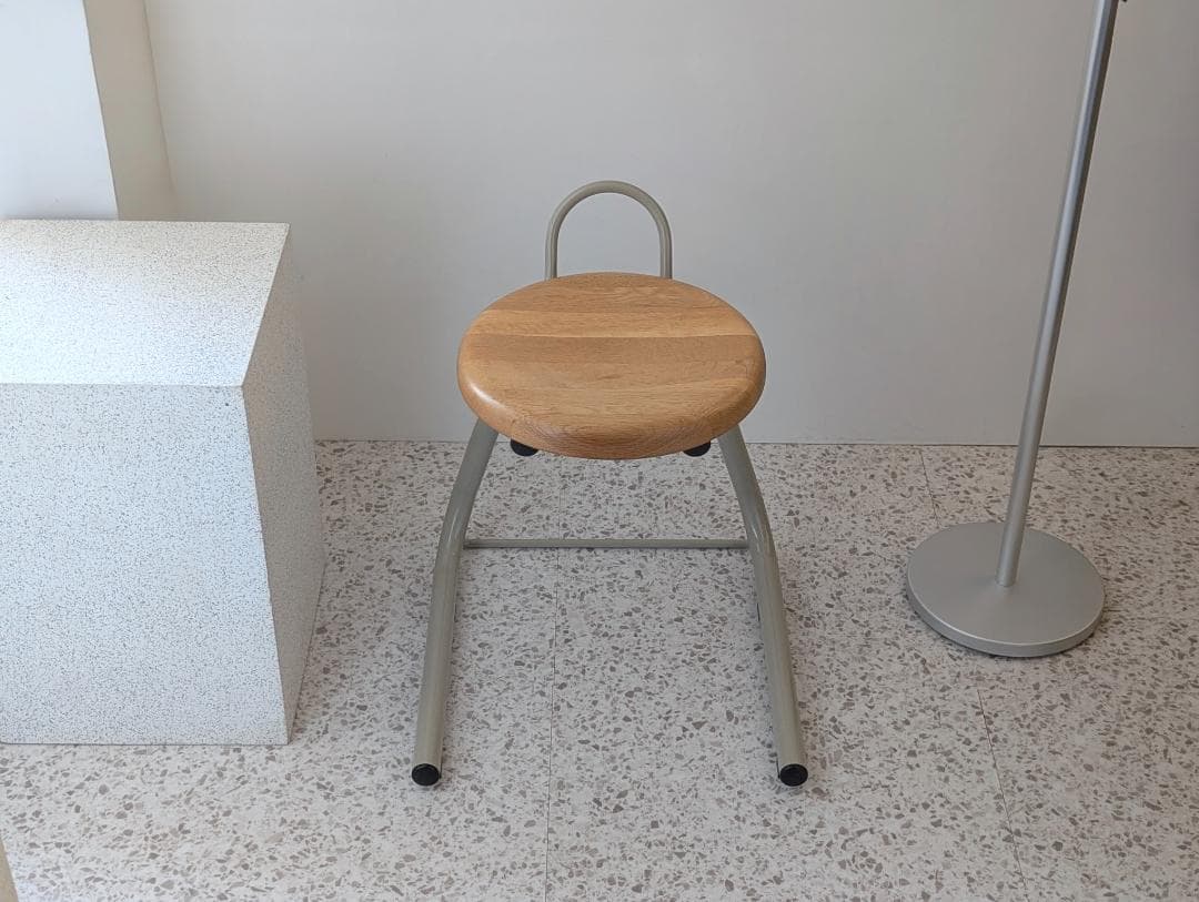 ビンテージ アノニマス 取っ手付き スツール チェア ウッド×メタル 美品
