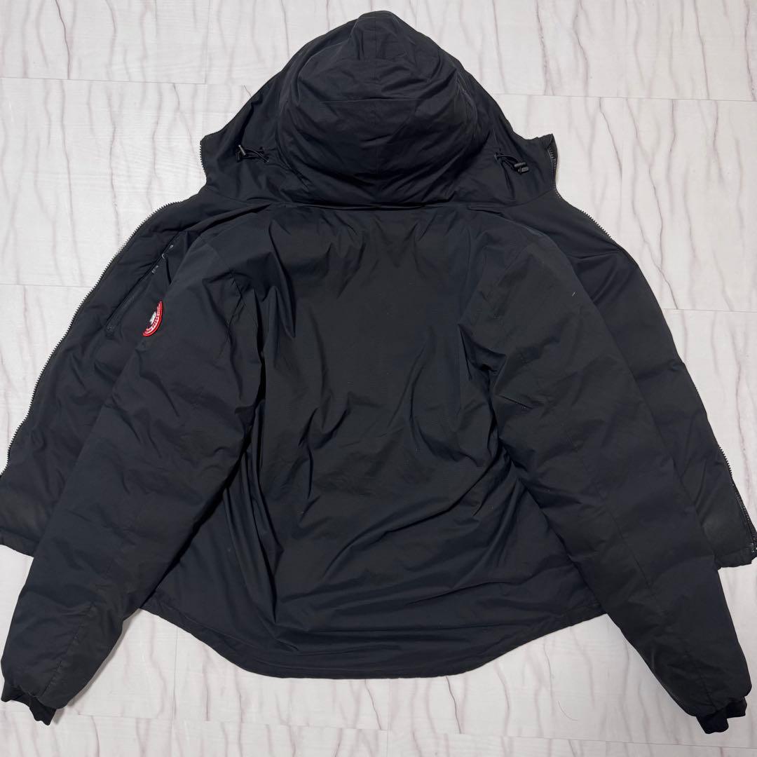 XL相当✨ カナダグース ロッジ フーディ ライトダウンジャケット 黒 フード