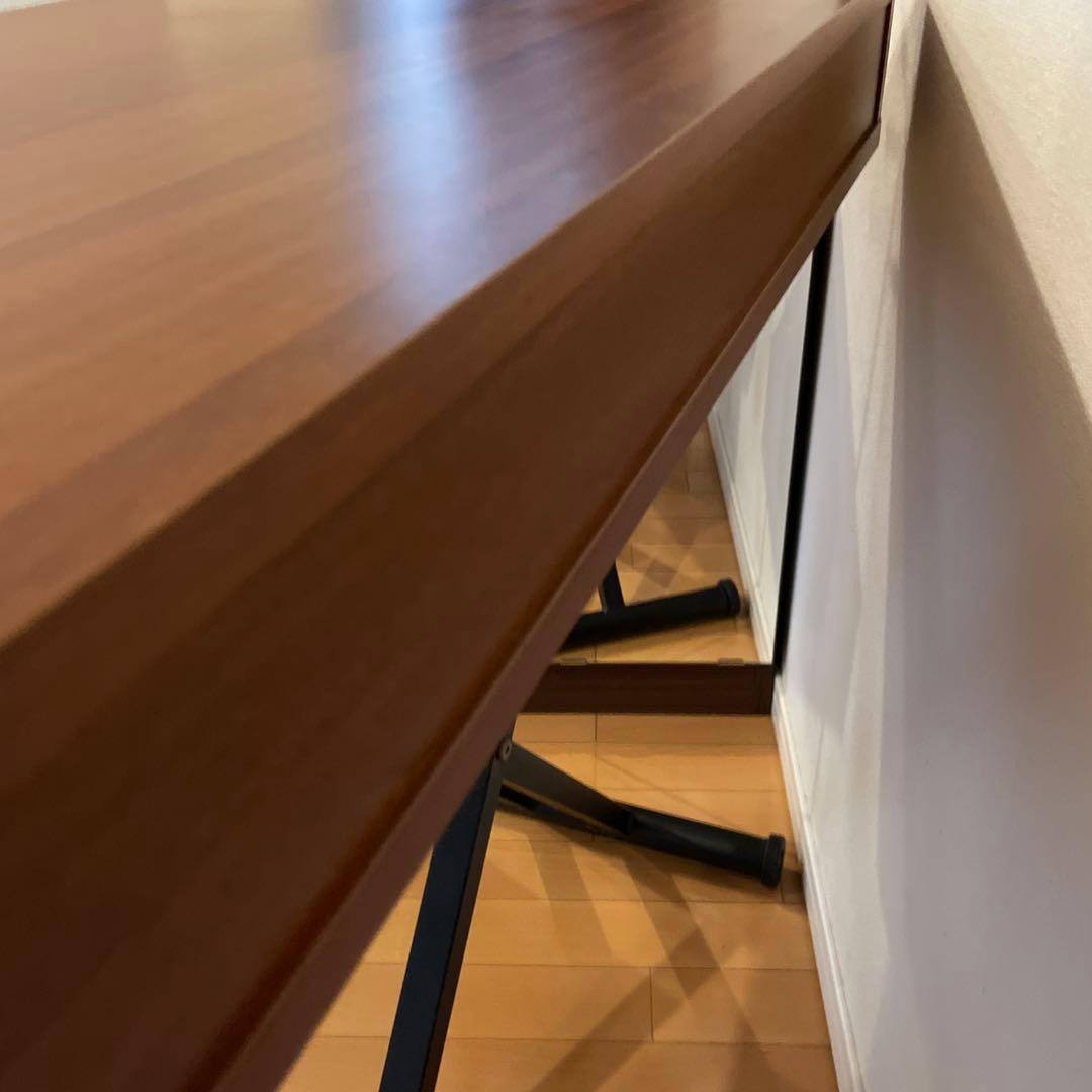 【希少】昇降式スライドテーブル付きダイニング薄型パソコンデスク机 90×45cm