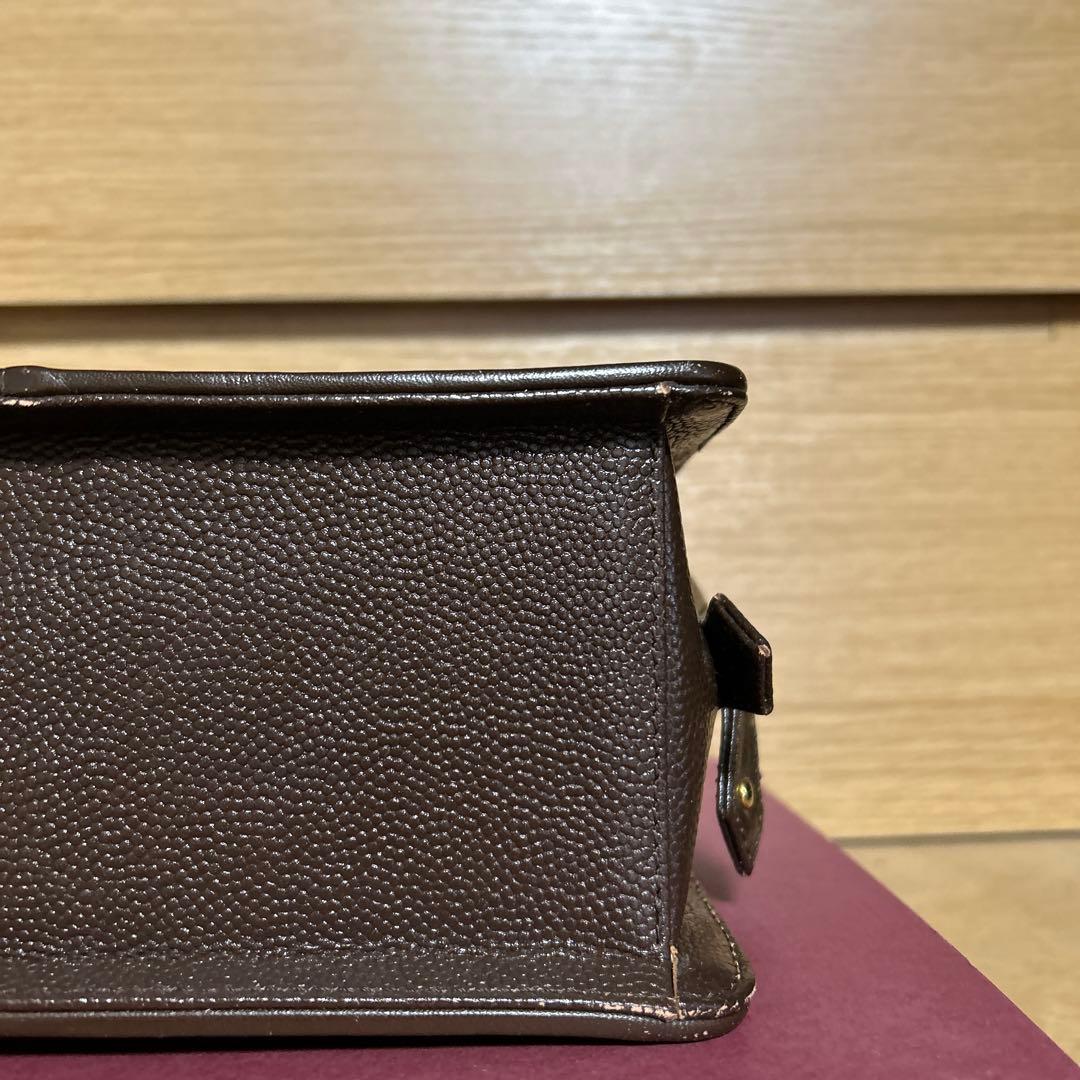 ヴェルサーチ　ハンドバッグ　ヴィンテージブラウンレザー　サンバースト