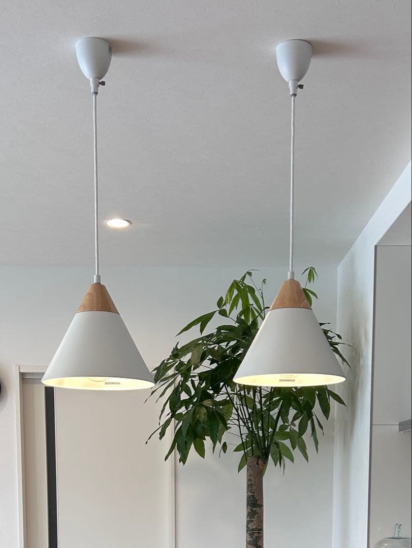 ペンダントライト　北欧風　ホワイト　2個セット 単品売り可