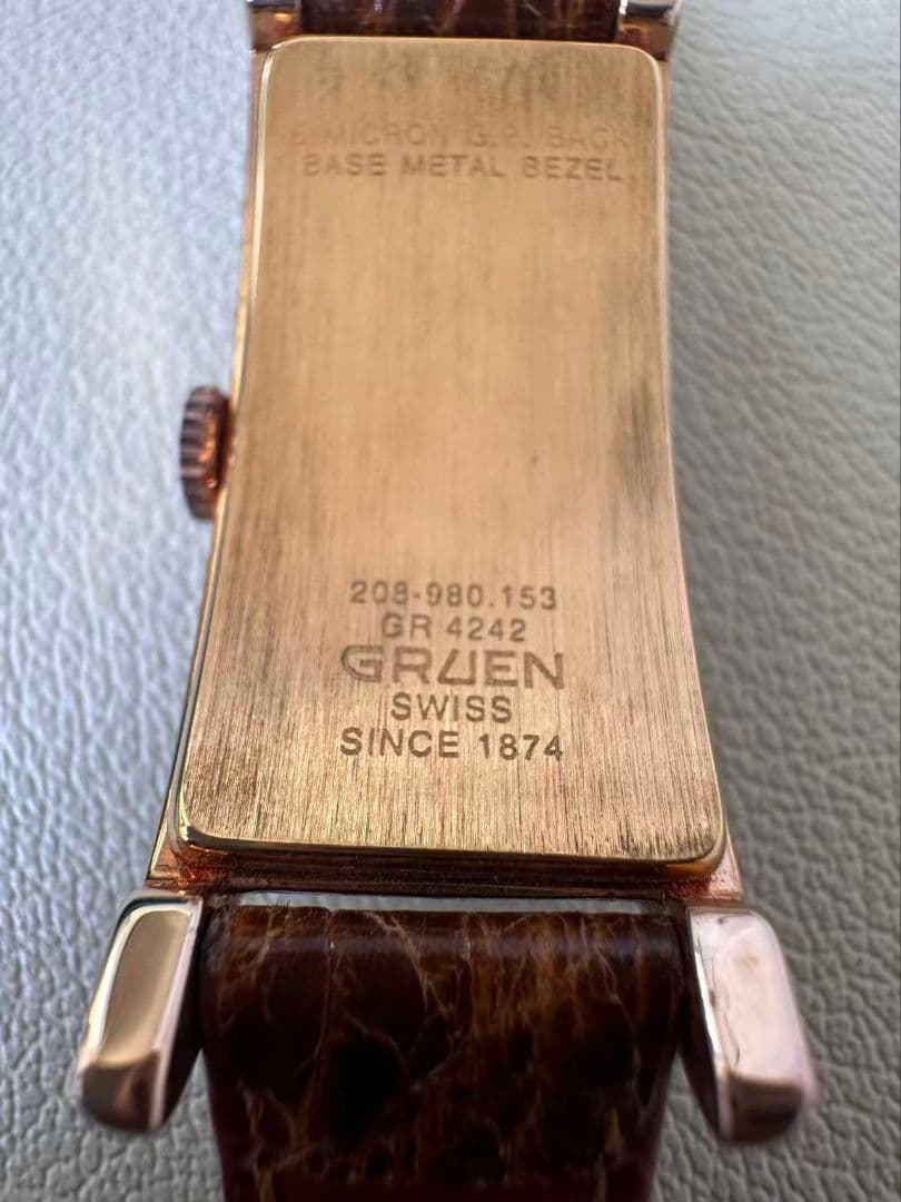 「美品」GRUEN CURVEX 腕時計 ピンクゴールド/カッパー