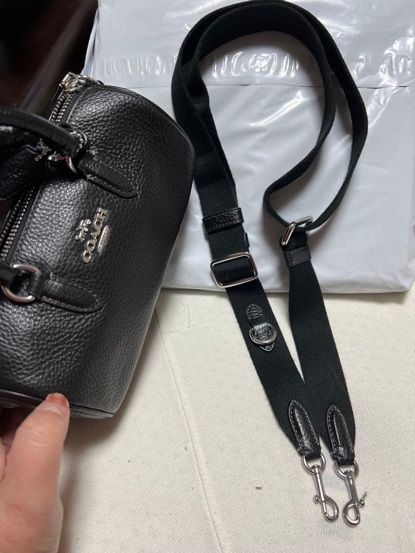 COACH ブラックレザー ハンドバッグ　ショルダーバッグ